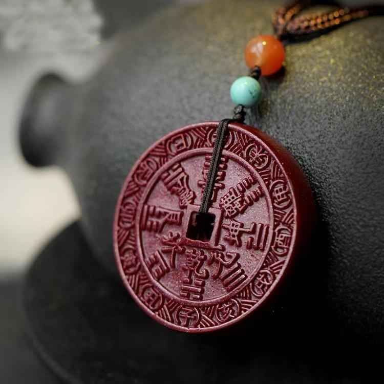 Purple Gold Sand Shan Gui Talisman Coin – High-Purity Cinnabar Amulet